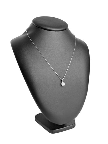 Binder - Collier solitaire en or blanc 14 carats et diamant 1,25 ct 58 Facettes C1594
