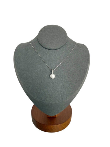 Binder - Collier solitaire en or blanc 14 carats et diamant 1,25 ct 58 Facettes C1594