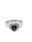 54 Bague cocktail IGI en or blanc avec saphir et diamants 58 Facettes A2092