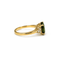 53 Bague en or rose avec saphir vert et diamants 58 Facettes B399