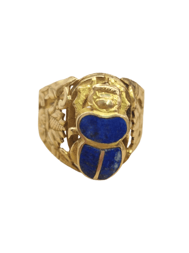 Bague 49 Bague scarabée gravée en émail et or jaune 58 Facettes CV-090