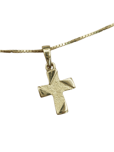 Pendentif croix vintage en or jaune 18 ct 58 Facettes CV-094