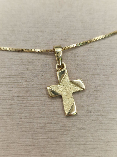 Pendentif croix vintage en or jaune 18 ct 58 Facettes CV-094