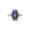 54 Art déco - Bague en or 750, diamants et saphir synthétique 58 Facettes SA051