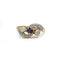 53 Art nouveau - Bague tourbillon en or 750, diamants et saphir 58 Facettes SA011