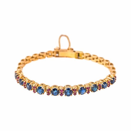 Bracelet en or rose et jaune avec saphirs et rubis 58 Facettes 4776474CN