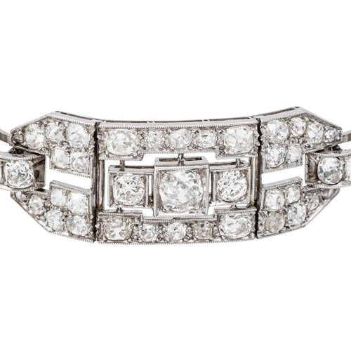 Art déco - Bracelet en or blanc, platine et diamants 58 Facettes 5078482CN