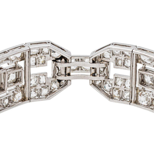 Art déco - Bracelet en or blanc, platine et diamants 58 Facettes 5078482CN