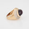 Bague 52 Circle Fine Art - Bague dôme en or jaune 14k améthyste cabochon et diamants 58 Facettes G13513