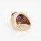 Bague 52 Circle Fine Art - Bague dôme en or jaune 14k améthyste cabochon et diamants 58 Facettes G13513