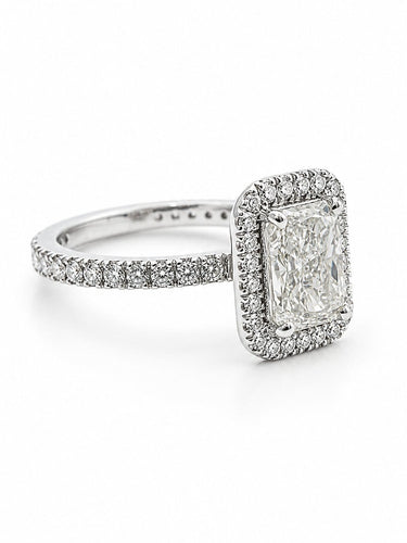 50.5 Solitaire - Bague en or blanc 18 carats et diamants 58 Facettes 13181