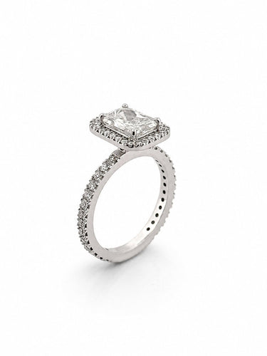 50.5 Solitaire - Bague en or blanc 18 carats et diamants 58 Facettes 13181