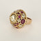 47 Bague dôme en or jaune et or gris, diamant 1 ct et rubis 58 Facettes GoldenL-1