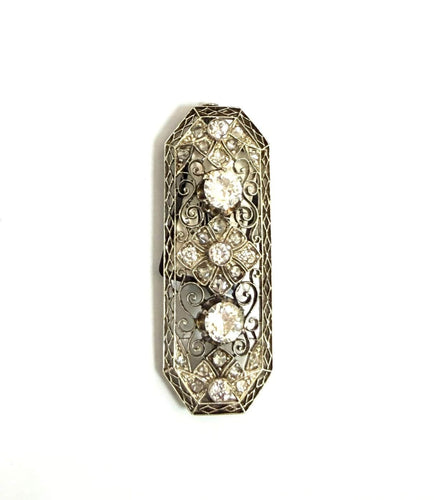 Broche en or blanc 18 ct et diamants 58 Facettes 773 F OC
