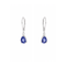 Boucles d'oreilles dormeuses en or gris 18 carats et tanzanites poire 58 Facettes