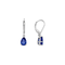 Boucles d'oreilles dormeuses en or gris 18 carats et tanzanites poire 58 Facettes