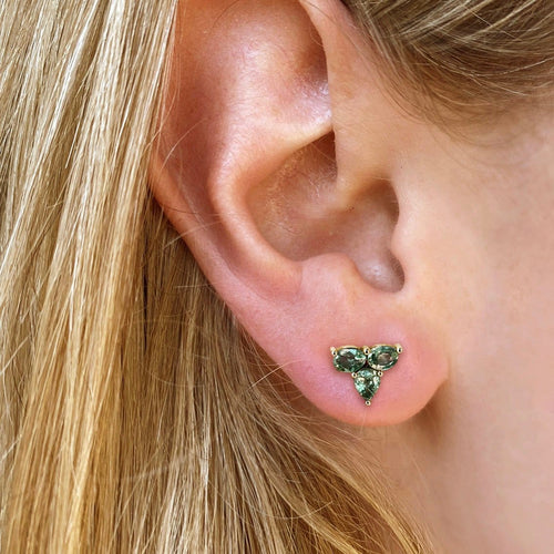 Boucles d'oreilles AITCHES Eden - Boucles d'oreilles en or 18K et saphirs verts 58 Facettes GER1124TL