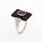 Bague 48 Bague cocktail Art déco en platine 900, rubis, onyx et diamants 58 Facettes G13439