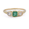 55 Bague vintage en or jaune 18 kt, émeraude et diamants 58 Facettes AN707 P8 (0969)