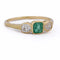 55 Bague vintage en or jaune 18 kt, émeraude et diamants 58 Facettes AN707 P8 (0969)