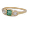 55 Bague vintage en or jaune 18 kt, émeraude et diamants 58 Facettes AN707 P8 (0969)