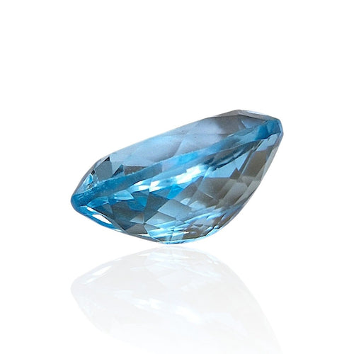 Topaze bleue du Brésil - Pierre ovale mixte 12,03 ct 58 Facettes #26-128-TPBLOV
