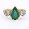 Bague 55 Bague vintage en or jaune 18 kt, émeraude et diamants 58 Facettes AN706 (05119)