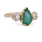 Bague 55 Bague vintage en or jaune 18 kt, émeraude et diamants 58 Facettes AN706 (05119)
