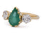 Bague 55 Bague vintage en or jaune 18 kt, émeraude et diamants 58 Facettes AN706 (05119)