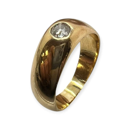 56 Bague jonc en or jaune 750 et diamant 58 Facettes 330096520