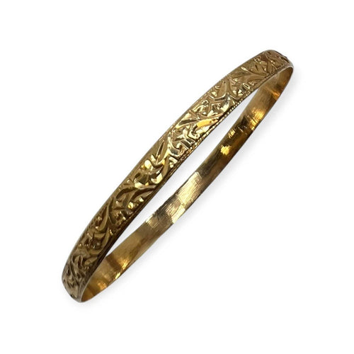 Bracelet jonc gravé en or jaune 58 Facettes 330096920