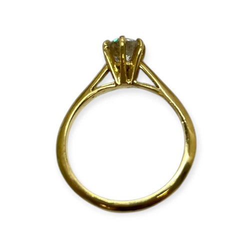 52 Bague solitaire en or jaune 750 et diamant 0,70 ct 58 Facettes 330096527