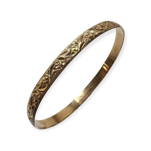 Bracelet jonc gravé en or jaune 58 Facettes 330096921
