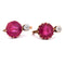 Boucles d'oreilles en or jaune 18 kt, rubis et diamants 58 Facettes OR253 '(0939)