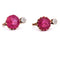 Boucles d'oreilles en or jaune 18 kt, rubis et diamants 58 Facettes OR253 '(0939)