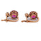 Boucles d'oreilles en or jaune 18 kt, rubis et diamants 58 Facettes OR253 '(0939)