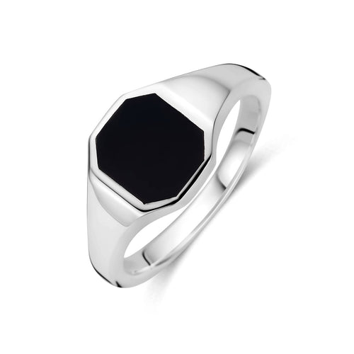 Bague 59.5 Bague chevalière en argent 925 avec onyx 58 Facettes 120643596F54417DB75C279E36902AD4
