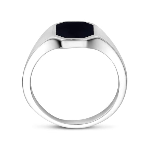 Bague 59.5 Bague chevalière en argent 925 avec onyx 58 Facettes 120643596F54417DB75C279E36902AD4