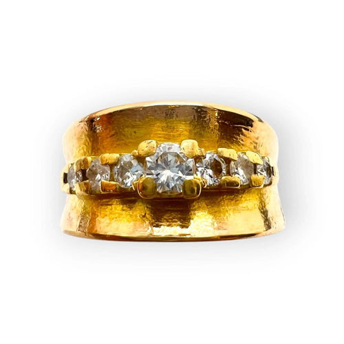 Bague 52 Bague jonc en or jaune et diamants 58 Facettes 330097453