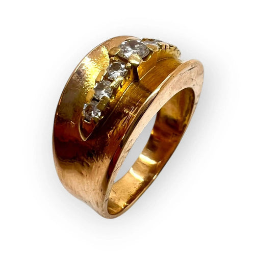 Bague 52 Bague jonc en or jaune et diamants 58 Facettes 330097453