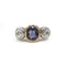 54 Bague en or 750, diamants et saphir 1,34 ct 58 Facettes SA068