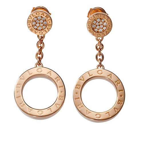Bvlgari Bvlgari - Boucles d'oreilles en or rose et diamants 58 Facettes 00