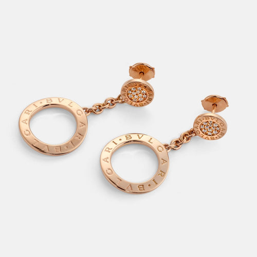 Bvlgari Bvlgari - Boucles d'oreilles en or rose et diamants 58 Facettes 00