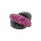 Bague 54 Damiani Gomitolo - Bague en or blanc, diamants noirs et rubis 58 Facettes 35870