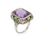 Bague 54 Art déco - Bague cocktail en or blanc 14 carats, améthyste et émail 58 Facettes G13574