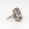 Bague 54 Art déco - Bague cocktail en or blanc 14 carats, améthyste et émail 58 Facettes G13574