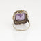 Bague 54 Art déco - Bague cocktail en or blanc 14 carats, améthyste et émail 58 Facettes G13574