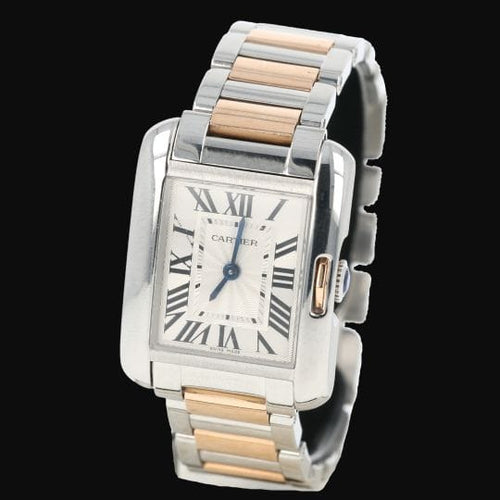 Cartier Tank Anglaise - Montre en or rose et acier 58 Facettes MT47471