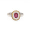Bague 53 Bague flip en or blanc 18k avec tourmaline rose, saphirs jaunes et diamants 58 Facettes G13586