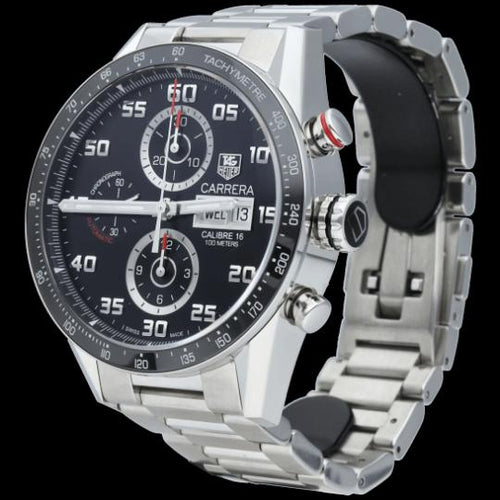 TAG Heuer Carrera - Montre Calibre 16 Chronograph en acier 58 Facettes MT47429